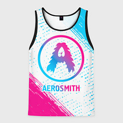 Майка-безрукавка мужская Aerosmith neon gradient style, цвет: 3D-черный