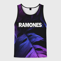 Майка-безрукавка мужская Ramones neon monstera, цвет: 3D-черный
