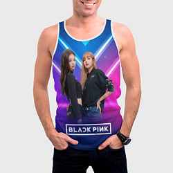 Майка-безрукавка мужская Blackpink neon, цвет: 3D-белый — фото 2