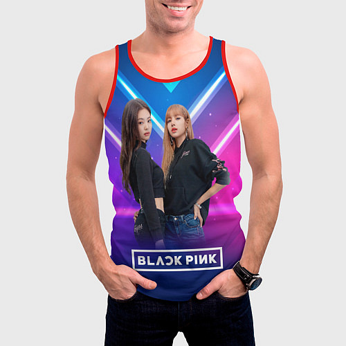 Мужская майка без рукавов Blackpink neon / 3D-Красный – фото 3