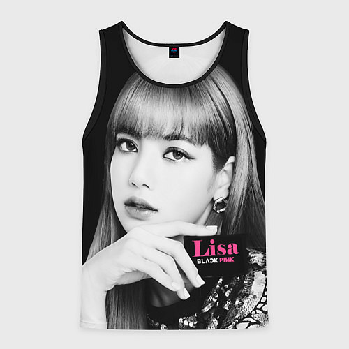 Мужская майка без рукавов Blackpink Lisa Business card / 3D-Черный – фото 1