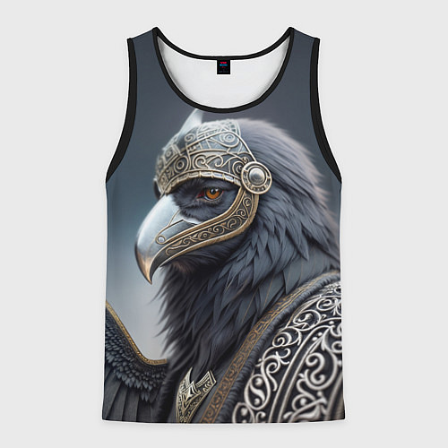 Мужская майка без рукавов Ворон викинг / 3D-Черный – фото 1