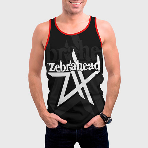 Мужская майка без рукавов Zebrahead - logo / 3D-Красный – фото 3