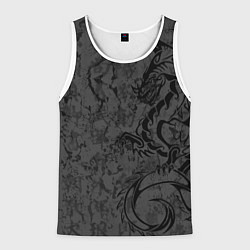 Мужская майка без рукавов Black dragon - grunge
