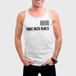 Майка-безрукавка мужская Nine Inch Nails glitch на светлом фоне: символ све, цвет: 3D-белый — фото 2
