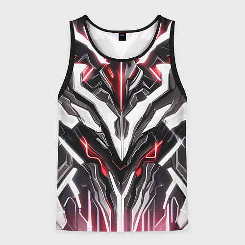 Мужская майка без рукавов Неоновая кибер броня красная / 3D-Черный – фото 1