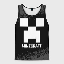 Майка-безрукавка мужская Minecraft glitch на темном фоне, цвет: 3D-черный