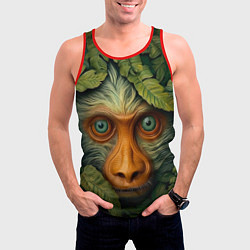 Майка-безрукавка мужская Обезьяна в джунглях, цвет: 3D-красный — фото 2