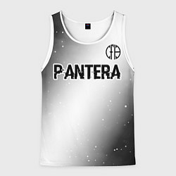 Мужская майка без рукавов Pantera glitch на светлом фоне: символ сверху