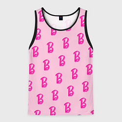 Майка-безрукавка мужская Барби паттерн буква B, цвет: 3D-черный