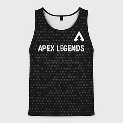 Майка-безрукавка мужская Apex Legends glitch на темном фоне: символ сверху, цвет: 3D-черный