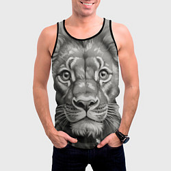 Майка-безрукавка мужская Лев вечерний, цвет: 3D-черный — фото 2