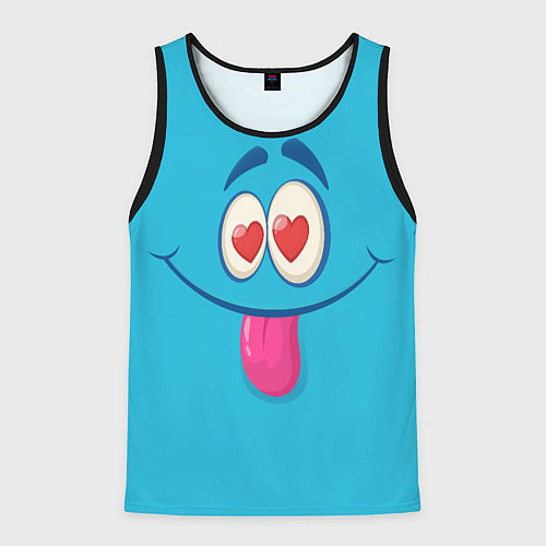 Мужская майка без рукавов Влюблённый взгляд / 3D-Черный – фото 1