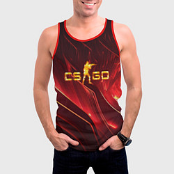 Майка-безрукавка мужская CS GO fire logo, цвет: 3D-красный — фото 2