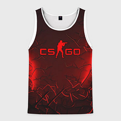 Майка-безрукавка мужская CSGO logo dark red, цвет: 3D-белый
