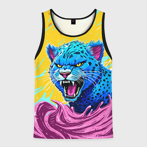 Мужская майка без рукавов Кислотный Леопард / 3D-Черный – фото 1
