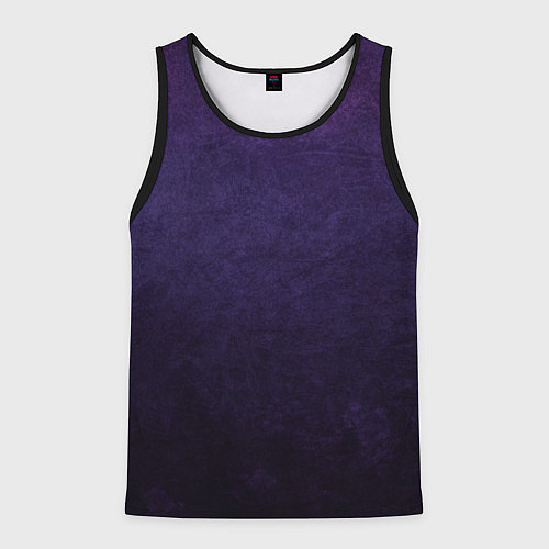Мужская майка без рукавов Фиолетово-черный градиент / 3D-Черный – фото 1