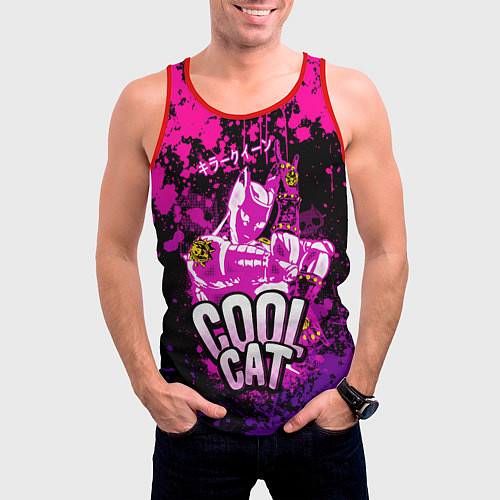 Мужская майка без рукавов Jo Jo - Королева убийца cool cat / 3D-Красный – фото 3