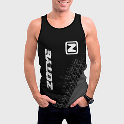 Майка-безрукавка мужская Zotye speed на темном фоне со следами шин: надпись, цвет: 3D-черный — фото 2