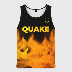 Майка-безрукавка мужская Quake - gold gradient: символ сверху, цвет: 3D-черный