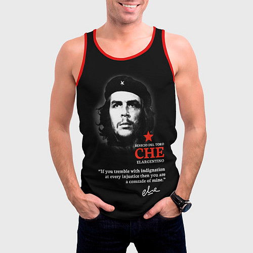 Мужская майка без рукавов Che Guevara автограф / 3D-Красный – фото 3