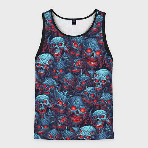Мужская майка без рукавов Monster skulls pattern / 3D-Черный – фото 1