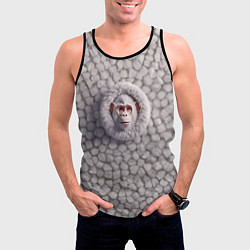 Майка-безрукавка мужская Забавная белая обезьяна, цвет: 3D-черный — фото 2