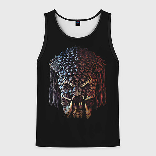 Мужская майка без рукавов Predator - skull / 3D-Черный – фото 1