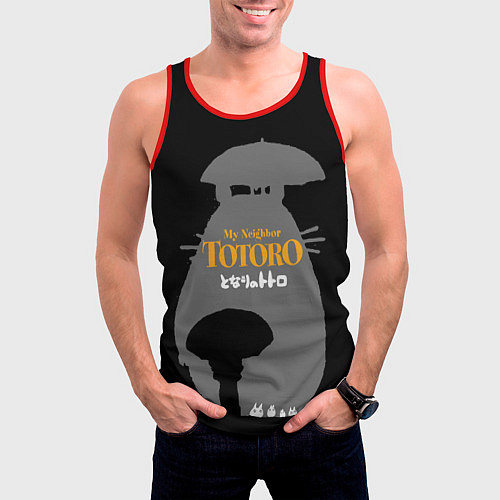 Мужская майка без рукавов Сосед - Тоторо / 3D-Красный – фото 3