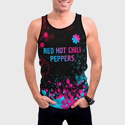 Майка-безрукавка мужская Red Hot Chili Peppers - neon gradient: символ свер, цвет: 3D-черный — фото 2