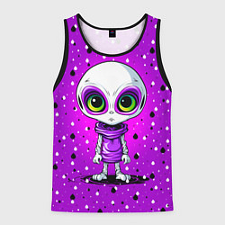 Майка-безрукавка мужская Alien - purple color, цвет: 3D-черный