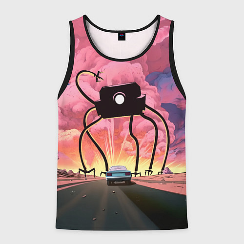 Мужская майка без рукавов Робокалипсис / 3D-Черный – фото 1