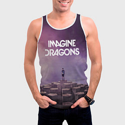 Майка-безрукавка мужская Imagine Dragons обложка альбома Night Visions, цвет: 3D-белый — фото 2