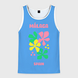 Майка-безрукавка мужская Малага - Испания, цвет: 3D-белый