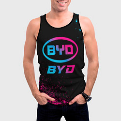 Майка-безрукавка мужская BYD - neon gradient, цвет: 3D-черный — фото 2