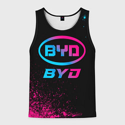 Майка-безрукавка мужская BYD - neon gradient, цвет: 3D-черный