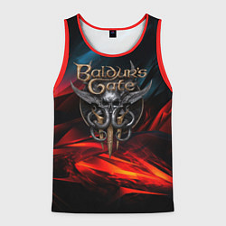 Майка-безрукавка мужская Baldurs Gate 3 logo, цвет: 3D-красный