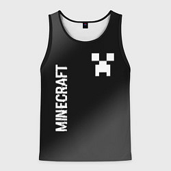 Майка-безрукавка мужская Minecraft glitch на темном фоне: надпись, символ, цвет: 3D-черный