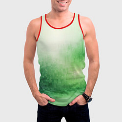 Майка-безрукавка мужская Травяные пиксели, цвет: 3D-красный — фото 2