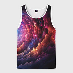 Майка-безрукавка мужская Звездная космическая спираль, цвет: 3D-белый