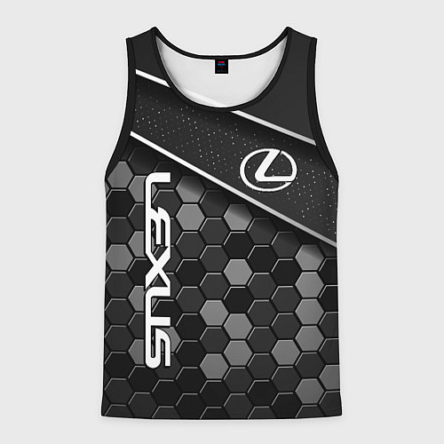 Мужская майка без рукавов Lexus - Строгий технологичный / 3D-Черный – фото 1