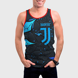 Майка-безрукавка мужская Juventus abstract blue logo, цвет: 3D-красный — фото 2