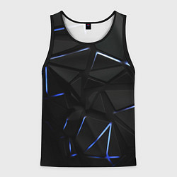 Мужская майка без рукавов Black texture neon line