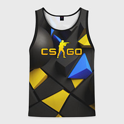 Мужская майка без рукавов CSGO blue yellow abstract