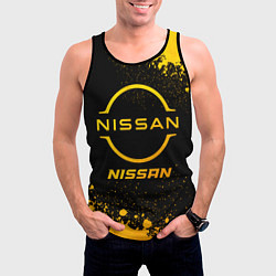 Майка-безрукавка мужская Nissan - gold gradient, цвет: 3D-черный — фото 2