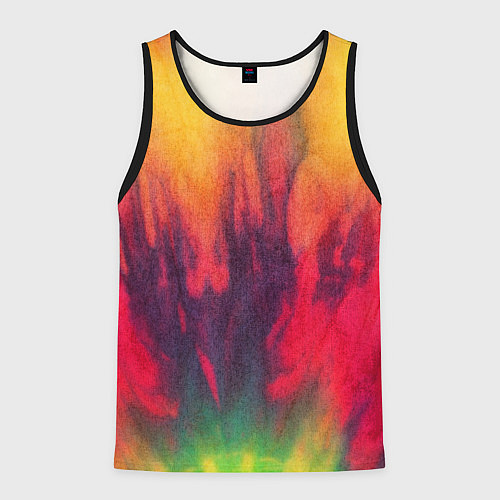 Мужская майка без рукавов Огненный тай дай / 3D-Черный – фото 1