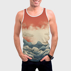 Майка-безрукавка мужская Буря в океане, цвет: 3D-белый — фото 2