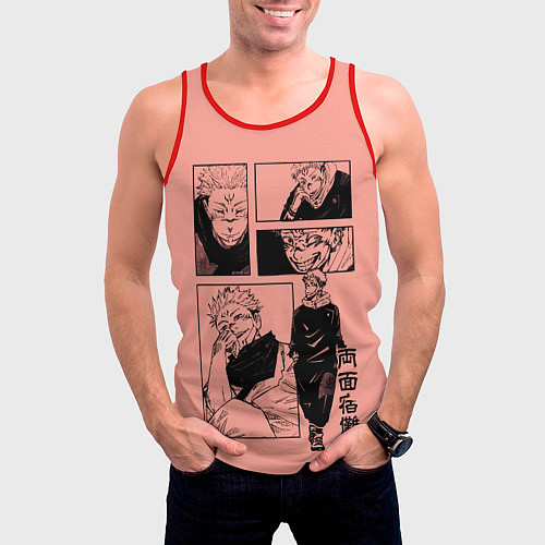 Мужская майка без рукавов Разнообразный Суккуна - Магическая битва / 3D-Красный – фото 3