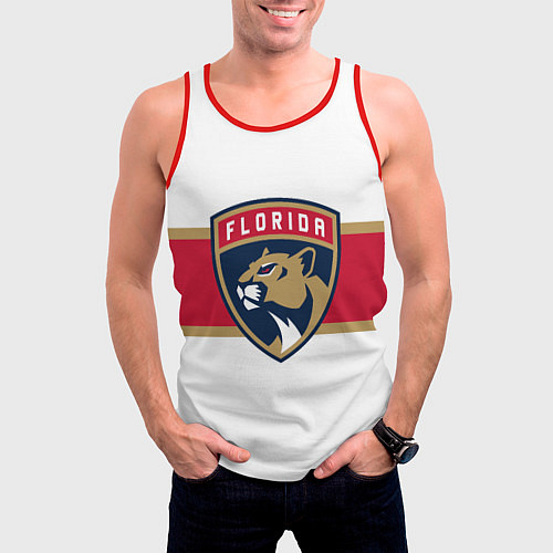 Мужская майка без рукавов Florida panthers - uniform - hockey / 3D-Красный – фото 3