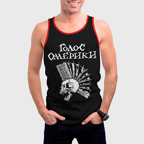 Мужская майка без рукавов Голос Омерики / 3D-Красный – фото 3